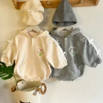 [66-90cm] リボン ハート柄 ロンパース - Image 10