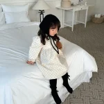 [73-100cm] 韓国風 ドット ワンピース