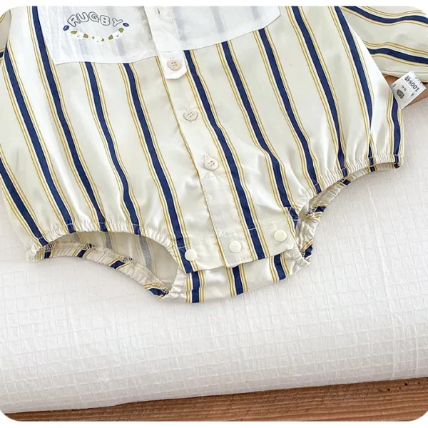 [66-90cm] ボーダー ロンパース