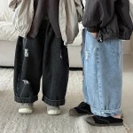 [80-140cm] デニム カジュアル ロング パンツ - Image 9