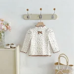 [73-120cm]Tシャツ 韓国風 小花柄 リボン 可愛い トップス - Image 4