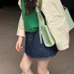 [90-140cm] グリーンキャミOR シャツ ORデニム スカート