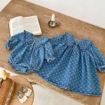 [66-110cm]ワンピースORロンパース デニム フリルネック 可愛い 女の子 - Image 5