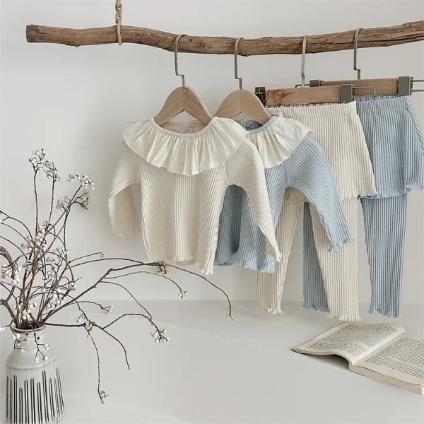 [73-100cm] 丸襟リブ セットアップ