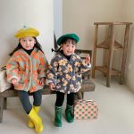 [80-130cm] 韓国風 さわやか花柄 アウター