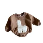 [1-18M] 羊柄 ロンパース - Image 5