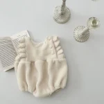 [66-90cm] 肩フリル ボア ロンパース - Image 8