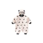 [66-90cm]オールインワン バナナ柄 ボンボン付き 厚手 可愛い ロンパース - Image 3