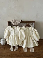 [66-90cm] デイジー襟 パフスリーブ ロンパース - Image 11