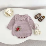 [66-90cm] フリル襟 ロンパース - Image 2