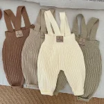 [66-100cm] シンプルリブ サロペット - Image 11