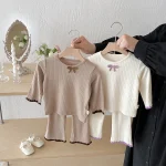 [73-110cm] リボン リブ セットアップ - Image 5