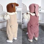 [73-100cm] 韓国風 クマミミ付き サロペット - Image 4