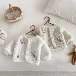 [73-110cm] フラワー&ウサギ 刺繡 アウター - Image 24