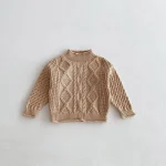 [80-130cm] ハイネック ゲーブル編み セーター - Image 4