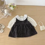 [73-110cm]チェック ワンピース orフリル襟 トップス おしゃれ - Image 2