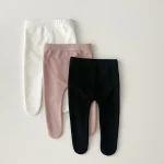 [66-90cm] ノーカラー リブ タイツ