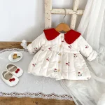 [66-100cm] キノコ柄 ボア付き アウター - Image 4