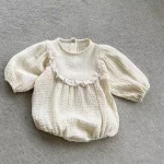 [66-90cm] 花柄 ナチュラル ロンパース - Image 6