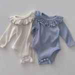 [66-90cm]ロンパース フリル付き 無地 肌に優しい ベビー服 - Image 13