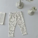 [66-90cm]花柄 帽子付き ロンパース  + ボトムス - Image 7