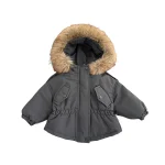 [73-110cm] シンプル フード付き ボア アウター - Image 6