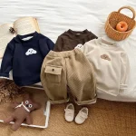 [73-110cm] コーデュロイボア ボトムス or犬柄 シャツ - Image 8