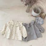 [73-100cm]トップス 花柄 フリル襟 おしゃれ トップス