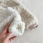 [73-110cm] フラワー&ウサギ 刺繡 アウター - Image 7