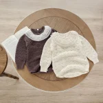 [66-90cm] レース襟 ニット ロンパース - Image 3