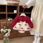 [66-90cm]ロンパース 蝶結び レッド 可愛い おしゃれ 定番 - Image 2