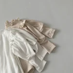 [66-90cm] パフスリーブノーカラー ロンパース    LB5493 - Image 3