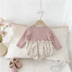 [66-90cm]ロンパース リボン花柄 可愛い おしゃれ - Image 13