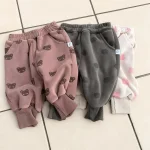 [73-120cm] 熊柄ボア パンツ - Image 7