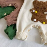 [66-90cm] フーディ熊柄 オールインワン - Image 8