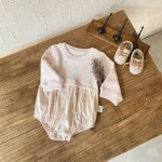 [66-90cm] ワッフル ロンパース - Image 11