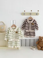 [73-110cm]熊ボーダー ニット トップス or ボトムス - Image 8