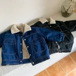 [80-150cm] ボア襟 デニム ジャケット