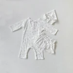 [66-90cm] ボンネットOR小花柄 オールインワン - Image 2