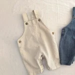 [66-90cm]韓国風 ポケット付き サロペット - Image 2