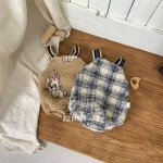 [66-90cm] 韓国風 チェックorウサギ サロペット ロンパース - Image 9