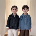 [80-150cm] ポケット付き デニム アウター - Image 16