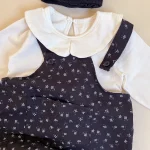 [66-90cm] 小花柄 サロペットORインナーシャツ - Image 8