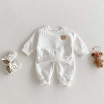 [66-100cm]クマ柄 カジュアル セットアップ - Image 2