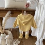 [73-110cm]セットアップ ハート付き キイロ フード付き 可愛い - Image 13