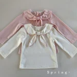 [73-100cm]シャツ リボン おしゃれ シンプル トップス - Image 2