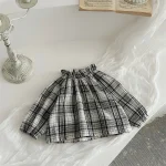 [66-90cm] フリル襟 チェック トップス - Image 5