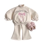 [73-120cm] リボン柄 ボア セットアップ - Image 3