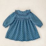 [66-110cm]ワンピースORロンパース デニム フリルネック 可愛い 女の子