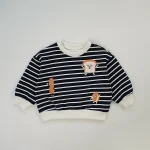 [80-130cm] パンプリント ボーダー トレーナー - Image 7